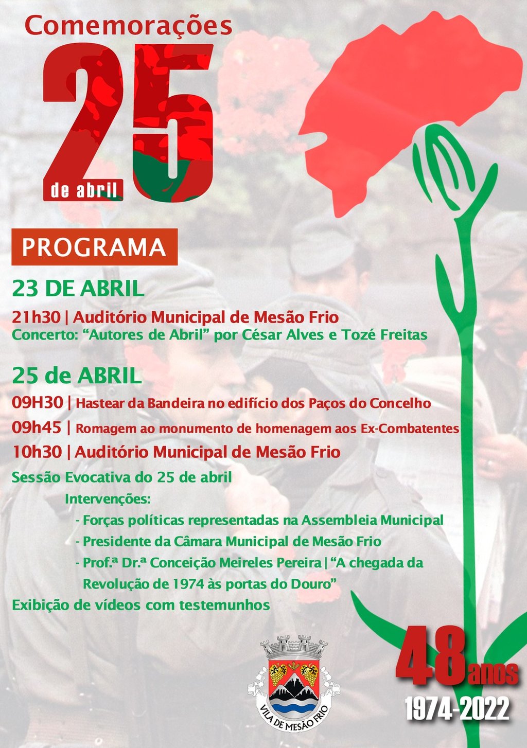 Programa Comemorativo do 25 de Abril | 48 anos de Liberdade 