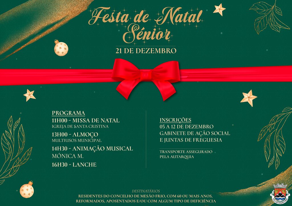 Inscrições - Almoço de Natal Sénior 2022