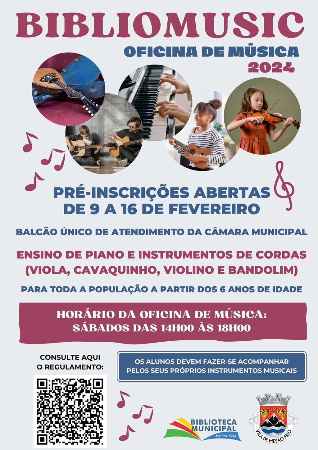 Pré-Inscrições na Oficina de Música BIBLIOMUSIC