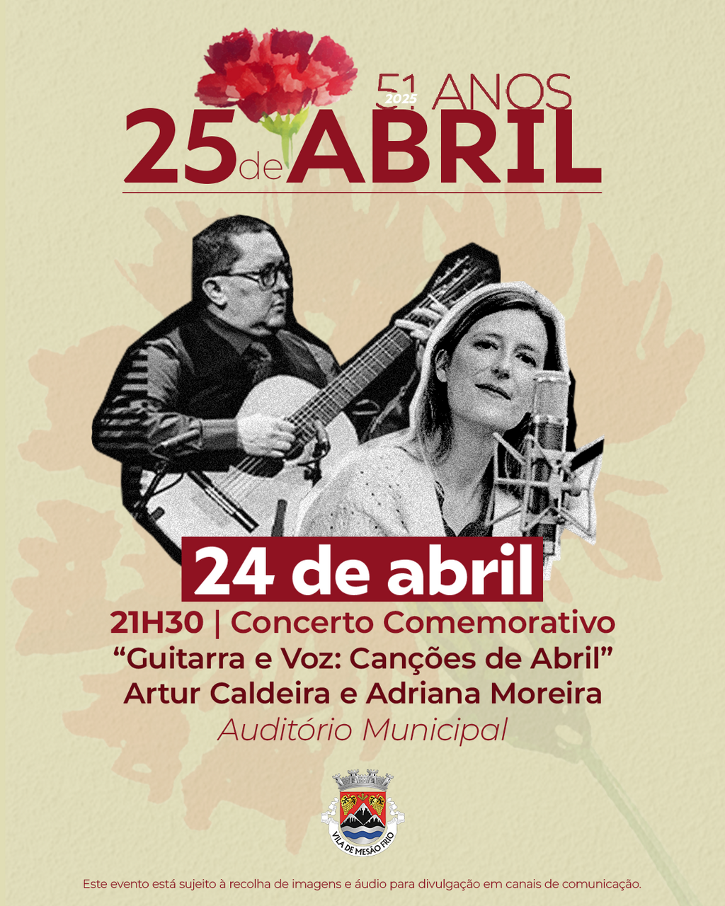 Concerto “Guitarra e Voz: Canções de Abril”