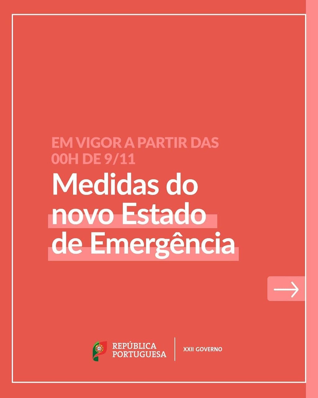 Estado de Emergência | Novas medidas a partir de hoje até 23 de novembro