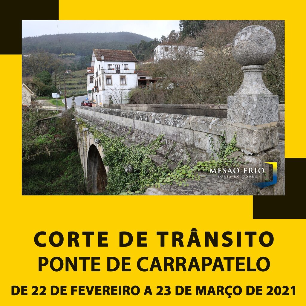 Trânsito cortado na Ponte de Carrapatelo a partir de segunda-feira 