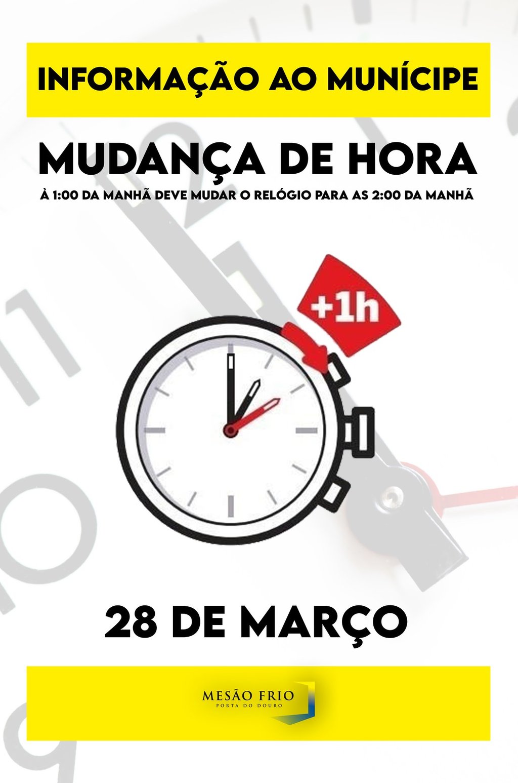 Lembrete | Mudança de Hora em Portugal