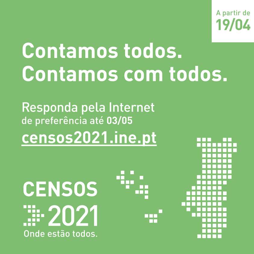 Censos 2021 realizam-se a partir do dia 5 de abril 