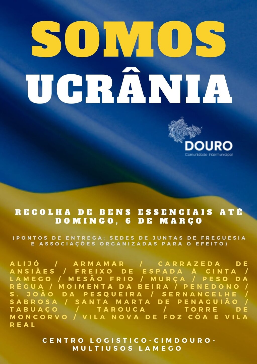 Recolha de bens essenciais até dia 6 de março