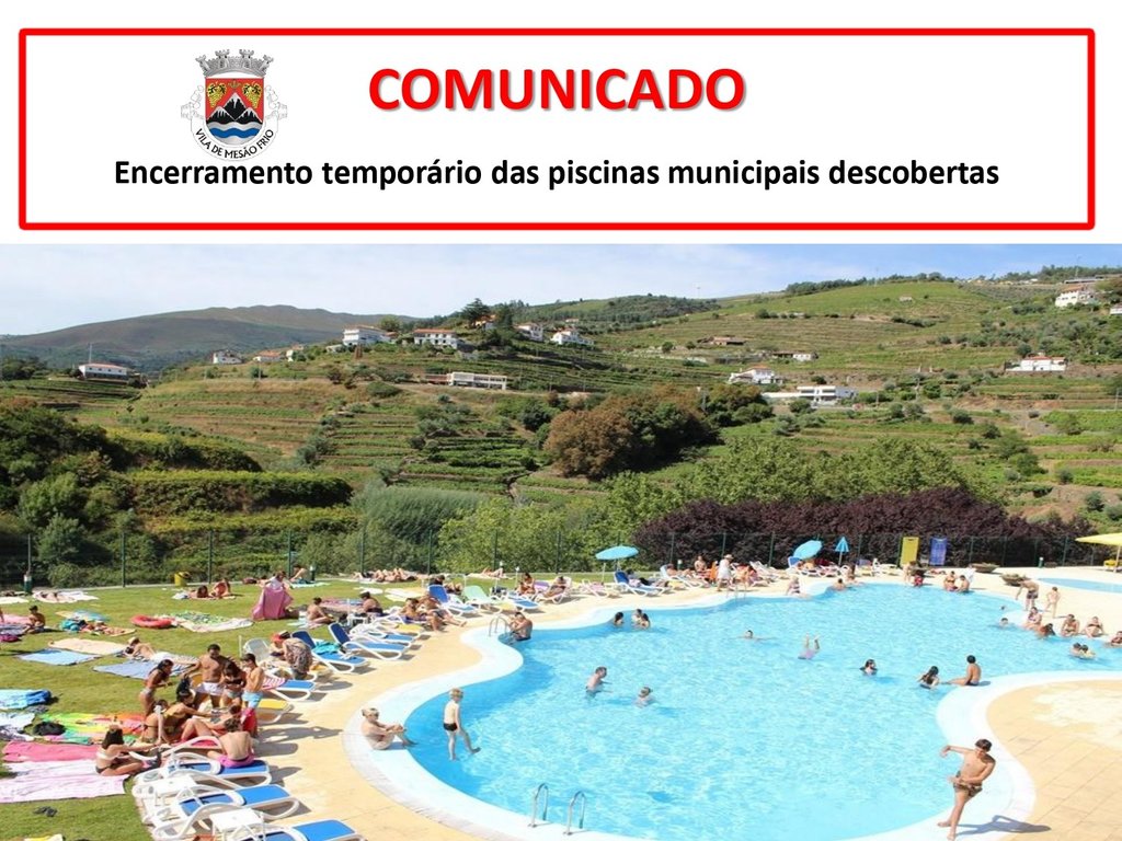 Encerramento temporário das piscinas municipais descobertas por avaria técnica