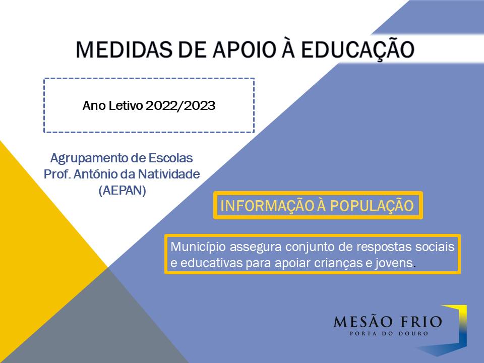 Medidas de apoio à educação | Ano Letivo 2022/2023