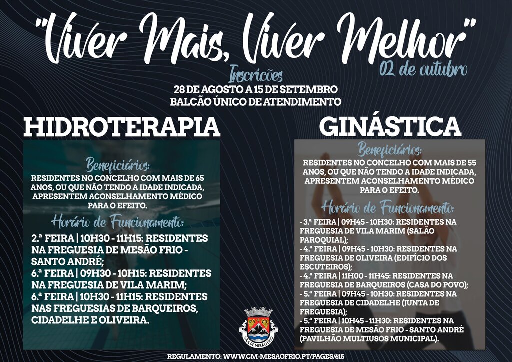 Inscrições abertas para programa "Viver Mais, Viver Melhor"