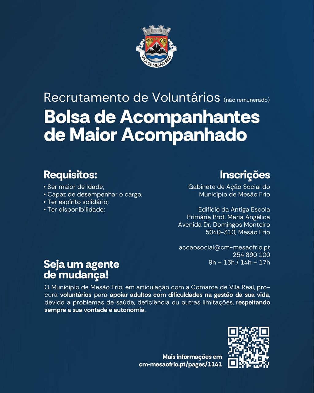 Recrutamento de Voluntários | Bolsa de Acompanhantes de Maior Acompanhado