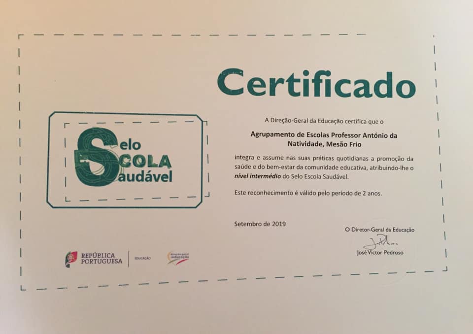  Agrupamento de Escolas distinguido com ‘Selo Escola Saudável'