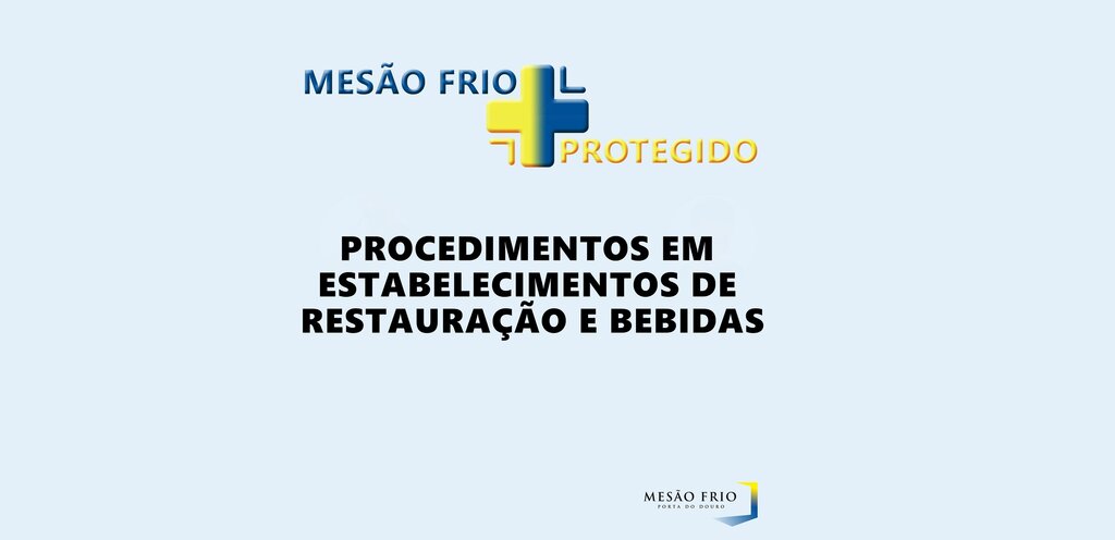 Procedimentos em estabelecimentos de restauração e bebidas