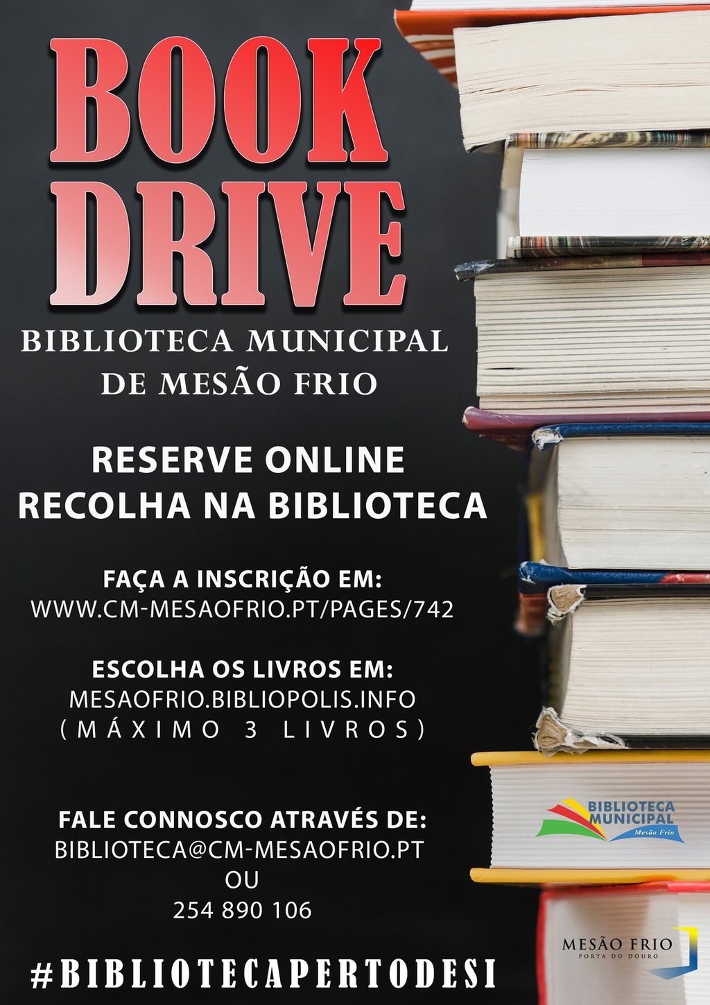 Biblioteca Municipal de Mesão Frio lança serviço de requisição «Book Drive»