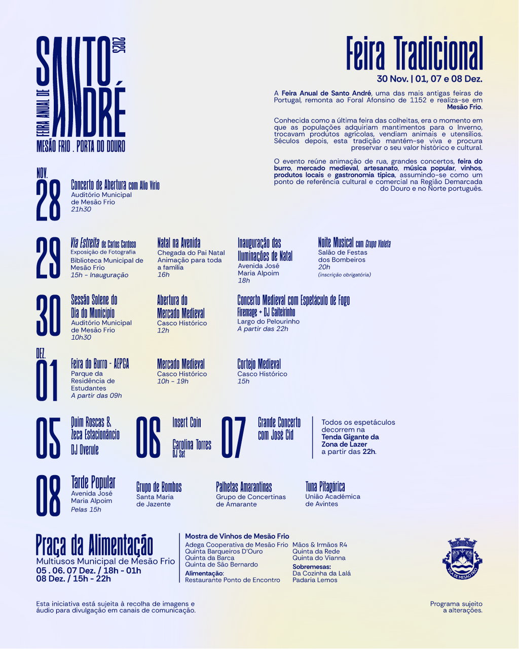 Programa - Feira Anual de Santo Andr&eacute; 2025